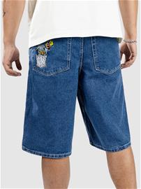 Empyre Ultra Loose Sk8 Denim W Embroidery Shortsit medium blue Miehet