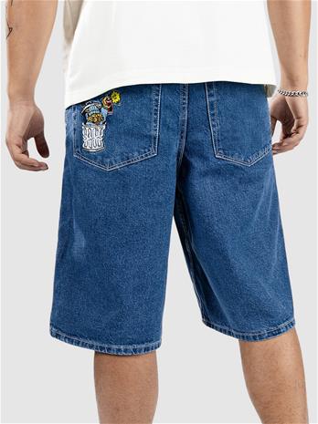 Empyre Ultra Loose Sk8 Denim W Embroidery Shortsit medium blue Miehet
