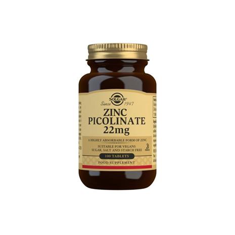 Solgar Sinkkipikolinaatti 22 mg 100 tabl. ravintolisä