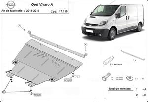 Pohjapanssari moottorille Renault Trafic (2011-2014), terästä