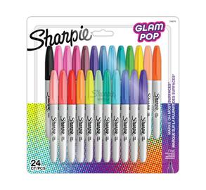 Sharpie Permanent Marker Fine Glam Pop 24-Blister