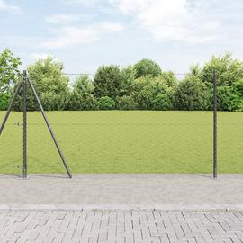 vidaXL Kuusikulmainen Aita Harmaa 1.2x10 m Teräs