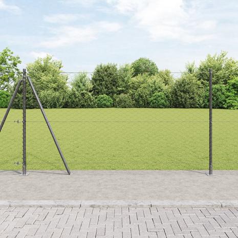 vidaXL Kuusikulmainen Aita Harmaa 1.2x10 m Teräs