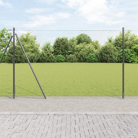 vidaXL Kuusikulmainen Aita Harmaa 1.5x10 m Teräs