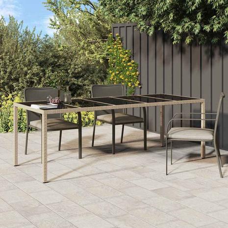 vidaXL puutarhapöytä beige 250x100x75 cm polyrottinki