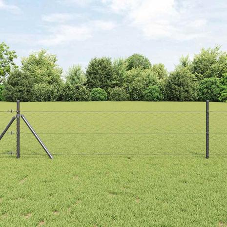 vidaXL Kuusikulmainen Aita Harmaa 1.5x10 m Teräs