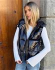 Nelly - Musta - Everyday Shiny Puffer Vest