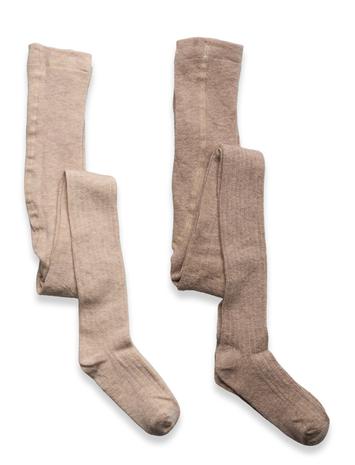Minymo Wool Stocking - Rib 2-Pack Sukkahousut Purple Minymo