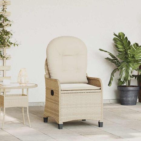 vidaXL Lepotuoli Tyynyllä Beige Polyrottinki