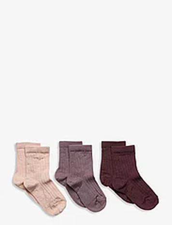 mp Denmark Wool Rib Socks - 3-Pack Sukat Multi/patterned Mp Denmark
