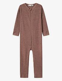 name it Nmfwang Wool Needle Nightsuit Solid Pyjama Sie Jumpsuit Haalari Brown Name It