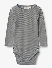 Wheat Wool Body L/S Lucca Bodies Long-sleeved Navy Wheat