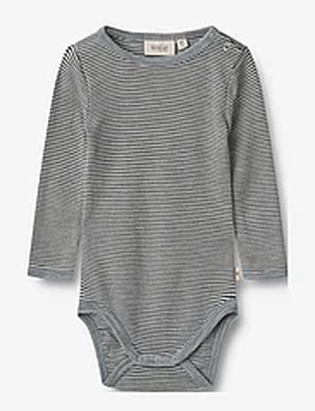 Wheat Wool Body L/S Lucca Bodies Long-sleeved Navy Wheat