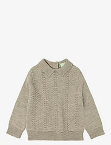 FUB Baby Pointelle Blouse Tops Knitwear Pullovers Beige FUB
