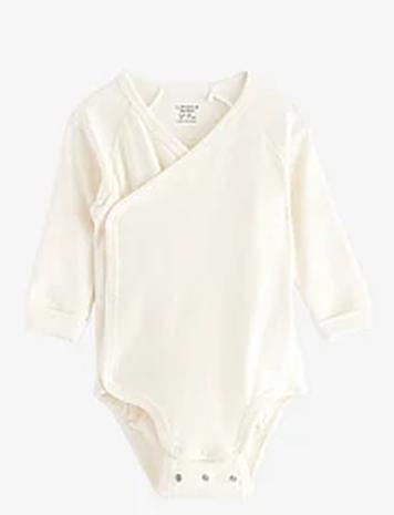 Lindex Body Wrap Rib Solid Bodies Long-sleeved White Lindex