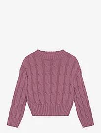 Mango Braided Knitted Sweater Tops Knitwear Pullovers Pink Mango