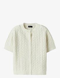 LMTD Nlfkave Ss Short S Knit Cardigan Tops Knitwear Cardigans White LMTD