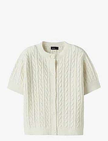 LMTD Nlfkave Ss Short S Knit Cardigan Tops Knitwear Cardigans White LMTD