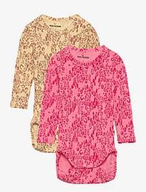 Mini Rodini Mini Leopard Aop 2-Pack Ls Body Bodies Long-sleeved Multi/patterned Mini Rodini