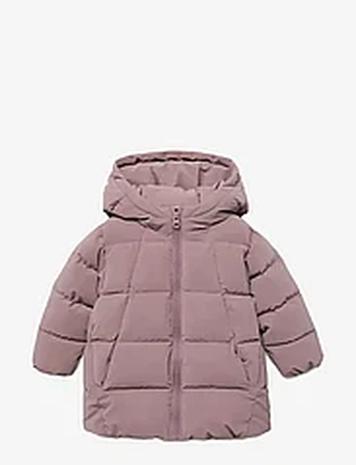 Mango Hood Quilted Coat Toppatakki Pink Mango