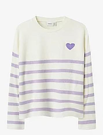 name it Nkfline Ls Knit Ps Noos Tops Knitwear Pullovers Multi/patterned Name It