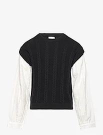 Creamie Pullover Shirt Tops Knitwear Pullovers Black Creamie