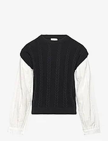 Creamie Pullover Shirt Tops Knitwear Pullovers Black Creamie