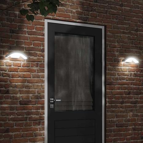 vidaXL LED Ulkoseinävalo sensorilla valkoinen valualumiini