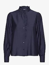 ICHI Ihkarlani Sh Tops Blouses Long-sleeved Navy ICHI