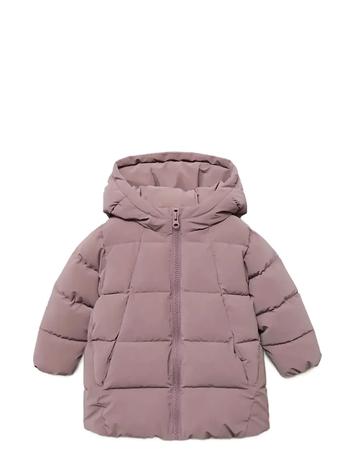 Mango Hood Quilted Coat Toppatakki Pink Mango