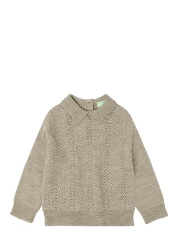 FUB Baby Pointelle Blouse Tops Knitwear Pullovers Beige FUB