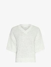 MSCH Copenhagen Mschhannalie 2/4 V Pullover Tops Knitwear Jumpers White MSCH Copenhagen
