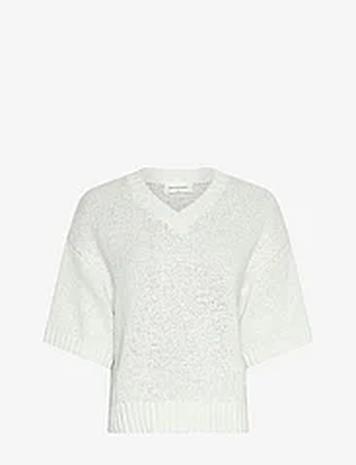 MSCH Copenhagen Mschhannalie 2/4 V Pullover Tops Knitwear Jumpers White MSCH Copenhagen
