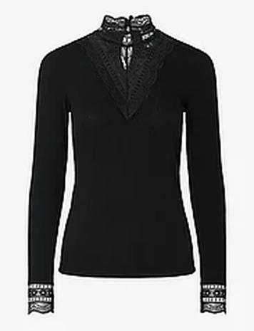 YAS Yasellina Ls High Neck Top S. Noos Tops Blouses Long-sleeved Black YAS