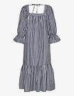 Stella Nova Striped Midi Dress Polvipituinen Mekko Blue Stella Nova