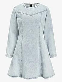 Object Objyulian L/S Denim Dress 137 Lyhyt Mekko Blue Object