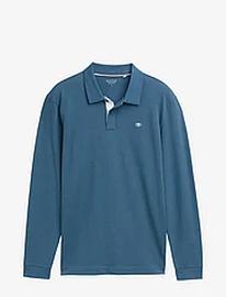 Tom Tailor Basic Polo With Contrast Tops Polos Long-sleeved Blue Tom Tailor