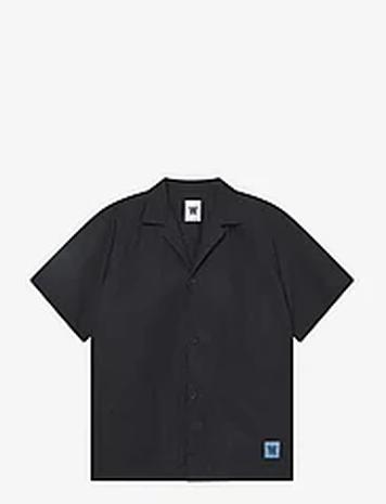 DOUBLE A BY W.W. Wwmumphry Tops Shirts Short-sleeved Shirts Black DOUBLE A BY W.W.