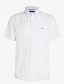 Tommy Hilfiger Linen Blend Solid Ss Rf Shirt Tops Shirts Short-sleeved Shirts Green Tommy Hilfiger