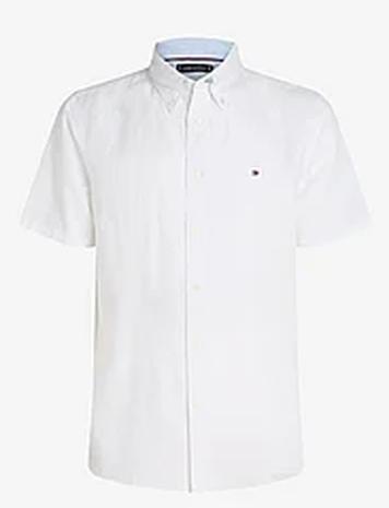 Tommy Hilfiger Linen Blend Solid Ss Rf Shirt Tops Shirts Short-sleeved Shirts Green Tommy Hilfiger