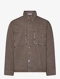 Hope Stud Overshirt St Grey Marble Designers Overshirts Brown Hope