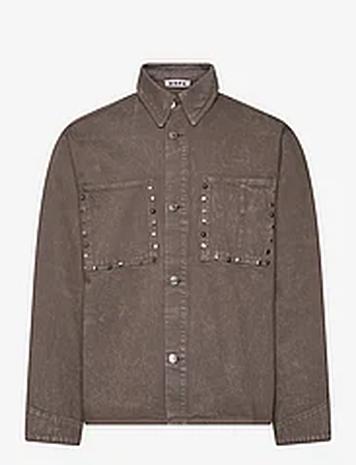 Hope Stud Overshirt St Grey Marble Designers Overshirts Brown Hope