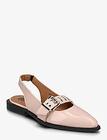 Bianco Biavictoria Single Buckle Slingback Leather Shoes Slingbacks Flat Slingbacks Black Bianco