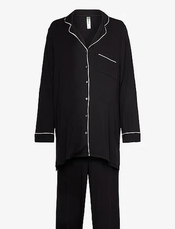 Lindex Maternity Soft Piping Pj Jerse Pyjama Black Lindex