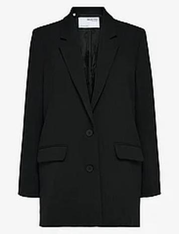 Selected Slfrita Ls Relaxed Blazer Fd Noos Blazers Single Breasted Blazers Black Selected