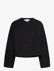 Malina Elia Cropped Wool Blend Jacket Designers Jackets Wool Jackets Black Malina