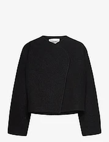 Malina Elia Cropped Wool Blend Jacket Designers Jackets Wool Jackets Black Malina