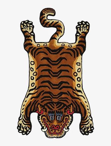 Bongusta Tiger Rug Small Home Textiles Rugs & Carpets Wool Rugs Brown Bongusta