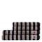 Lexington - Raidallinen froteepyyhe 70x50 cm musta/vaalea beige – kuva 1