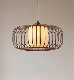 Lindby riippuvalaisin Davella, Ø 50 cm, bambu, tekstiili
